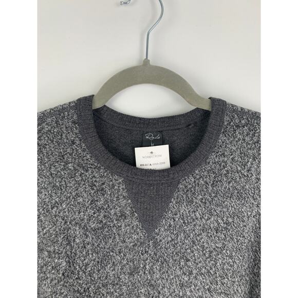 Rails Heston Reversible Melange Sweater Mens Medium Heather Black New Pullover - Picture 5 of 9